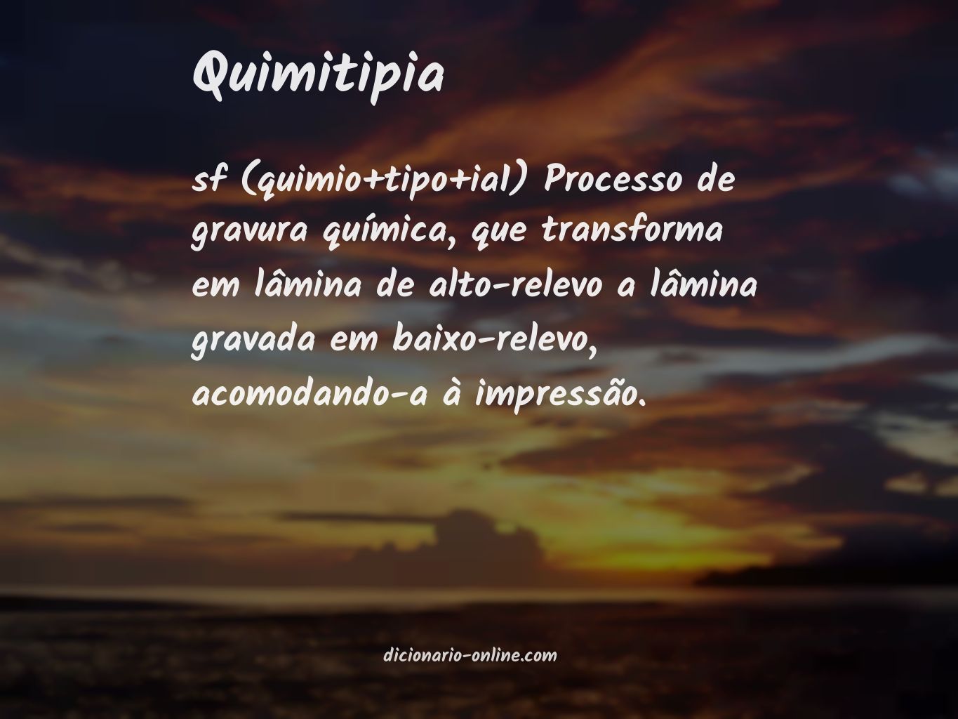 Significado de quimitipia