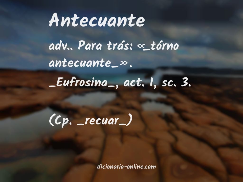 Significado de antecuante