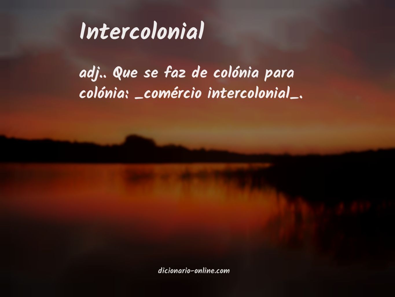 Significado de intercolonial