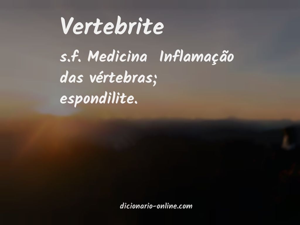 Significado de vertebrite