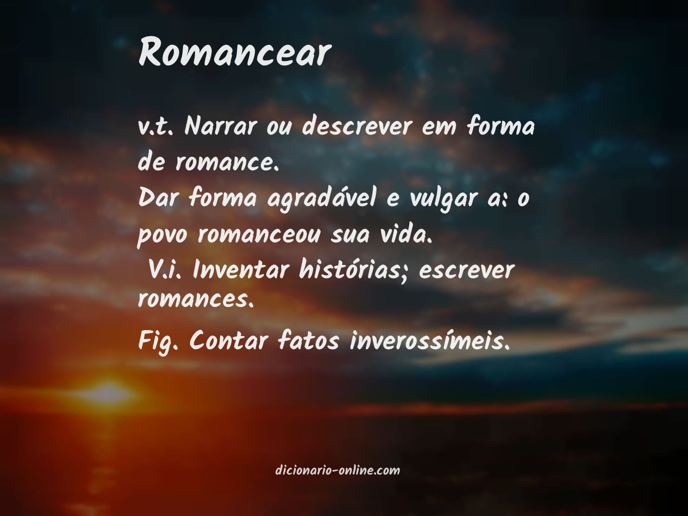 Significado de romancear