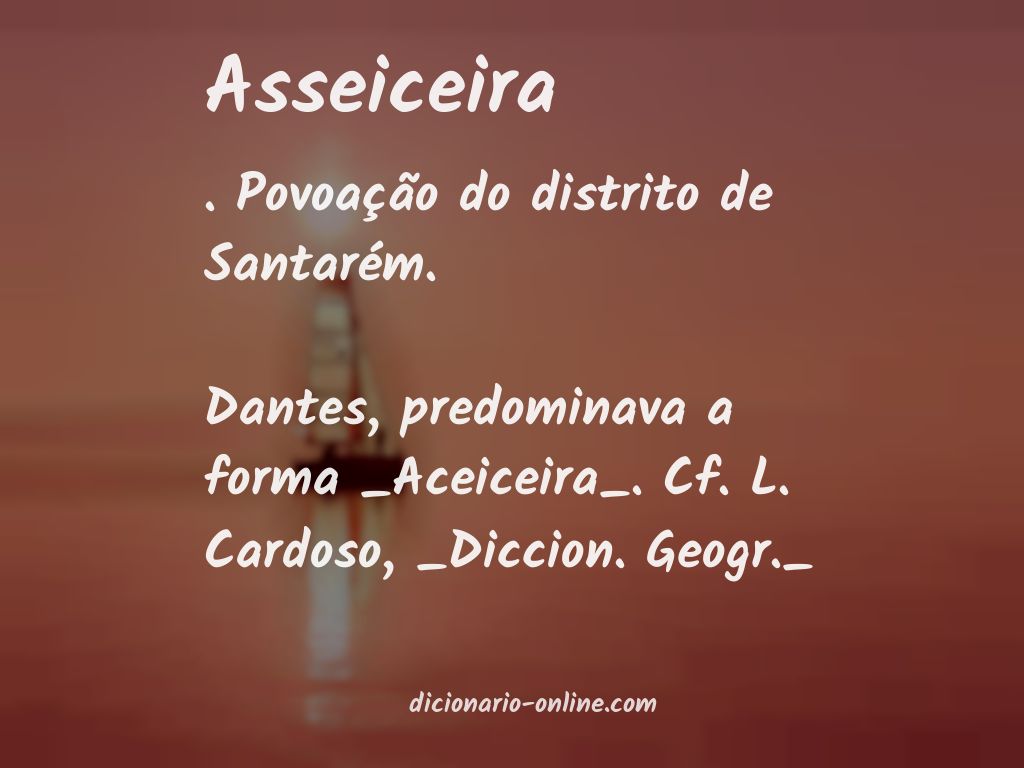 Significado de asseiceira