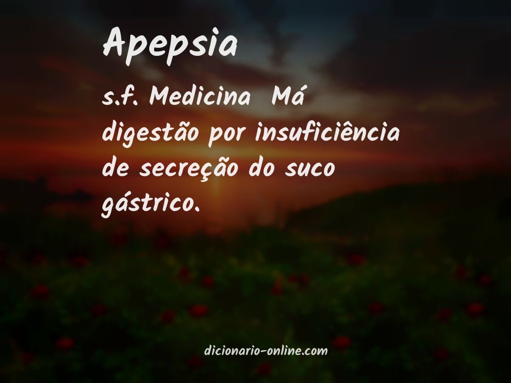 Significado de apepsia