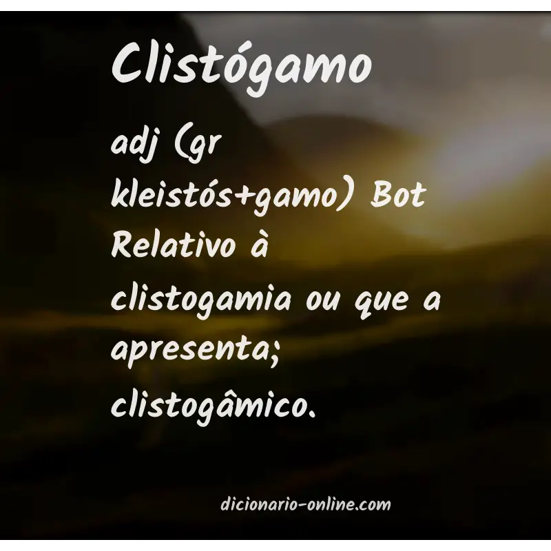 Significado de clistógamo