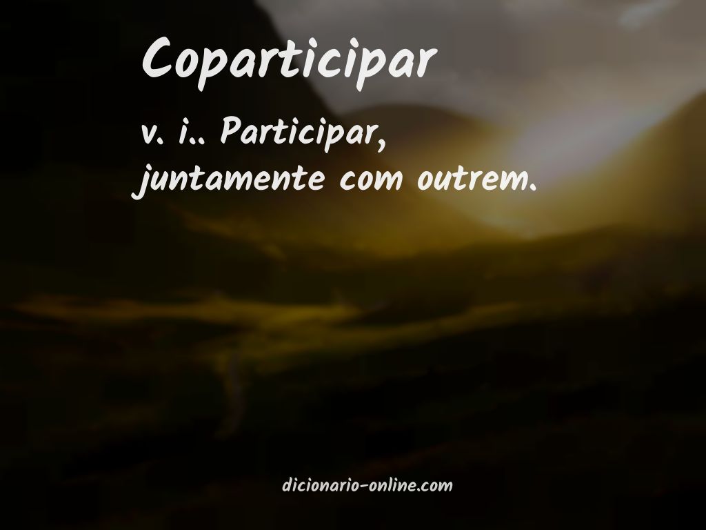 Significado de coparticipar