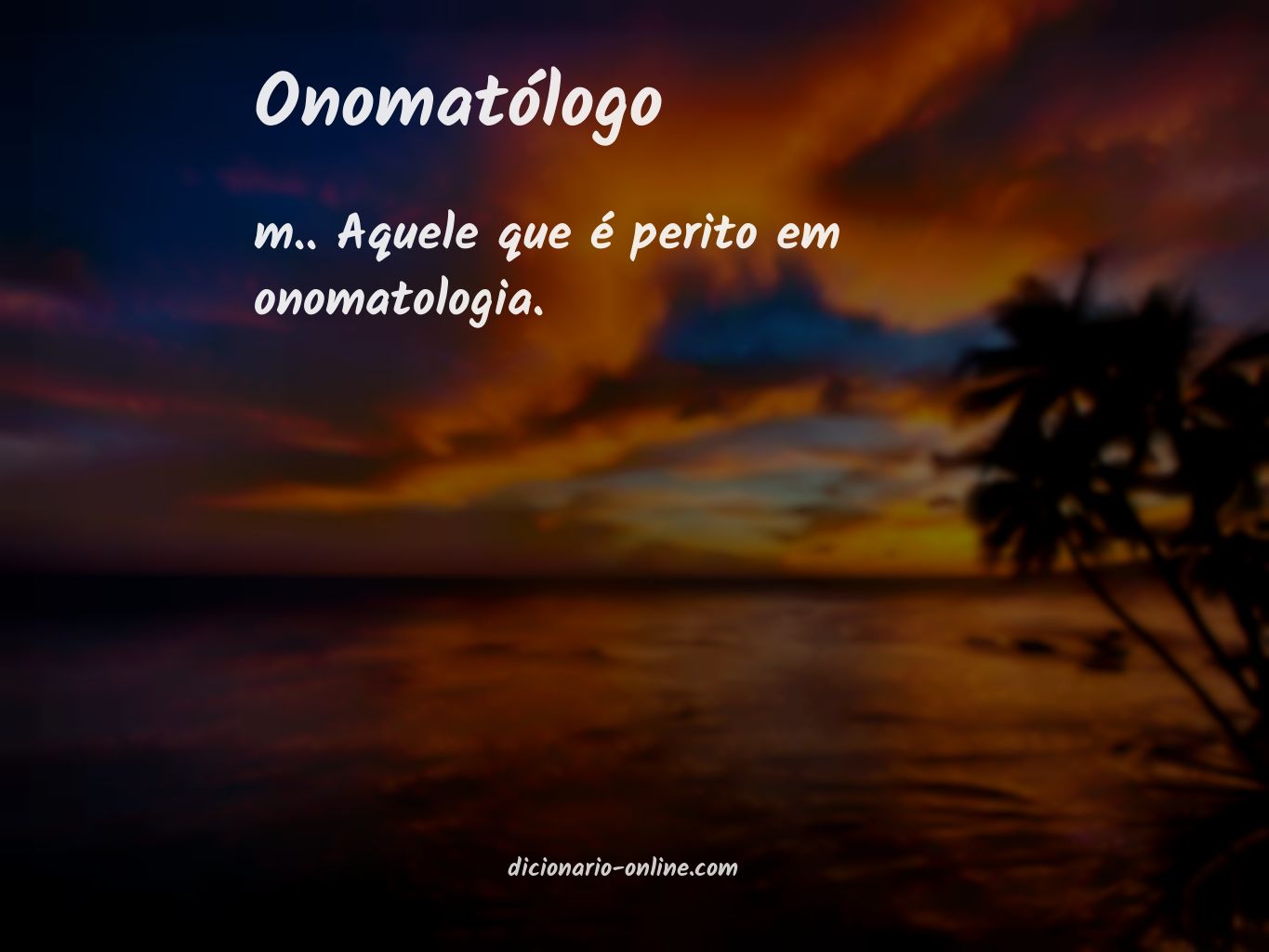 Significado de onomatólogo