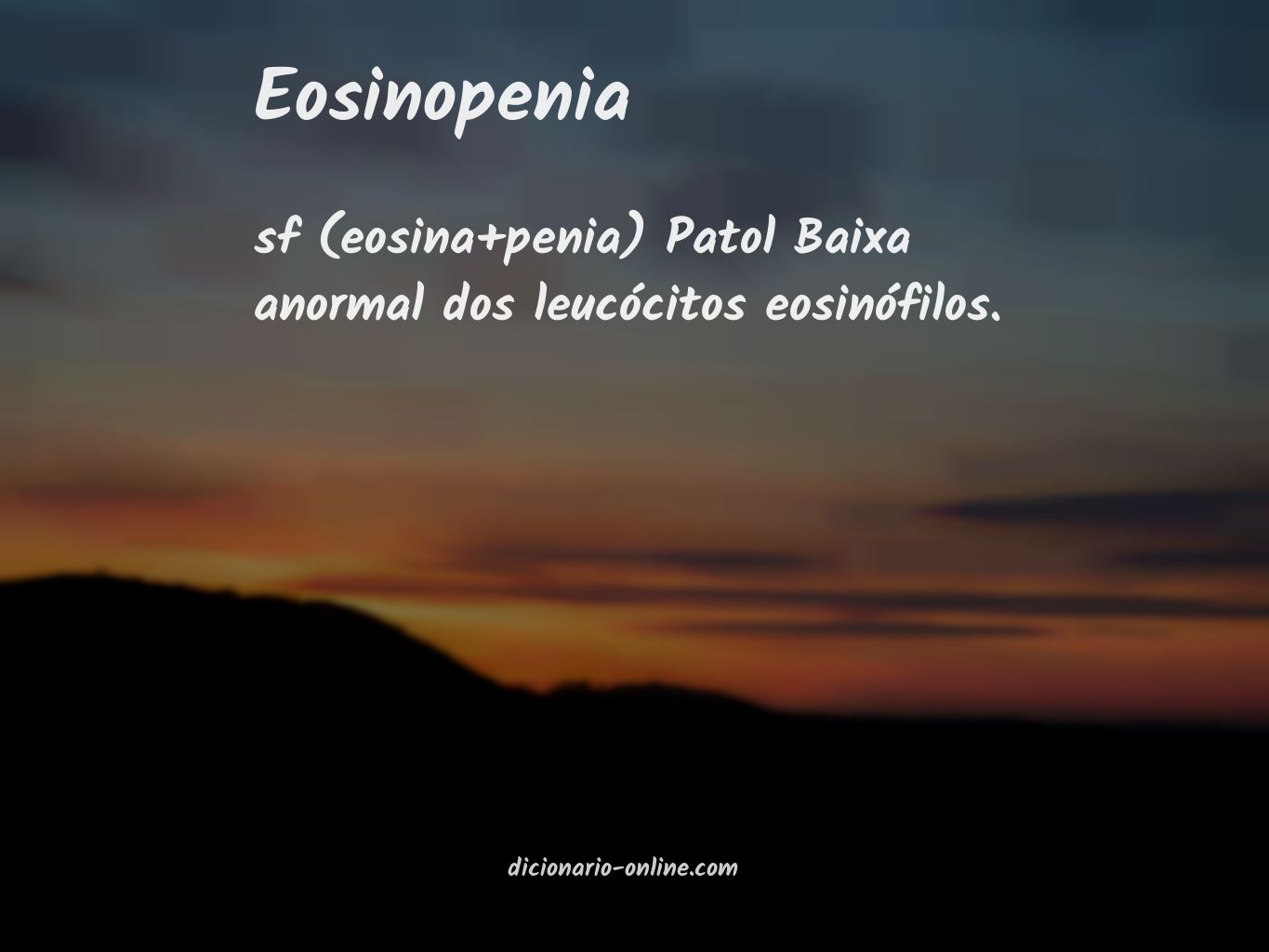 Significado de eosinopenia