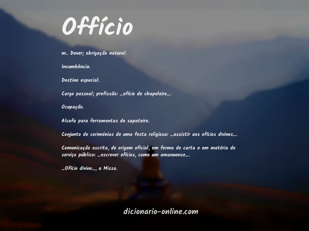 Significado de offício