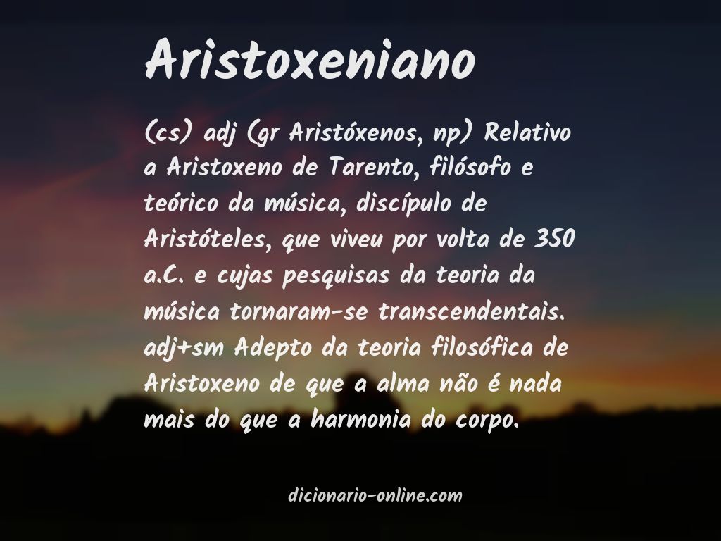 Significado de aristoxeniano