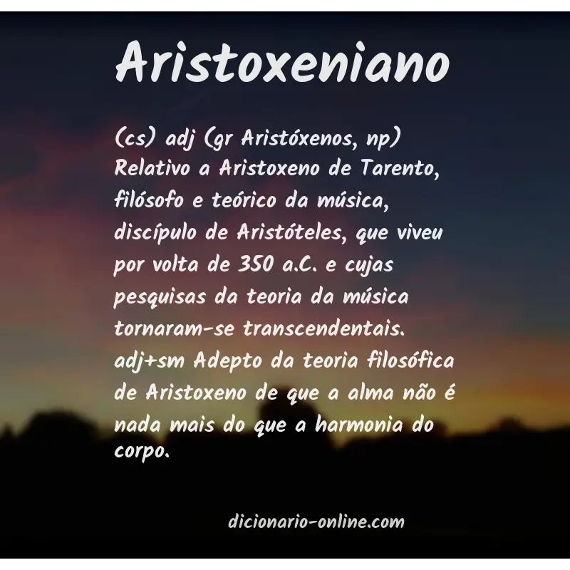 Significado de aristoxeniano