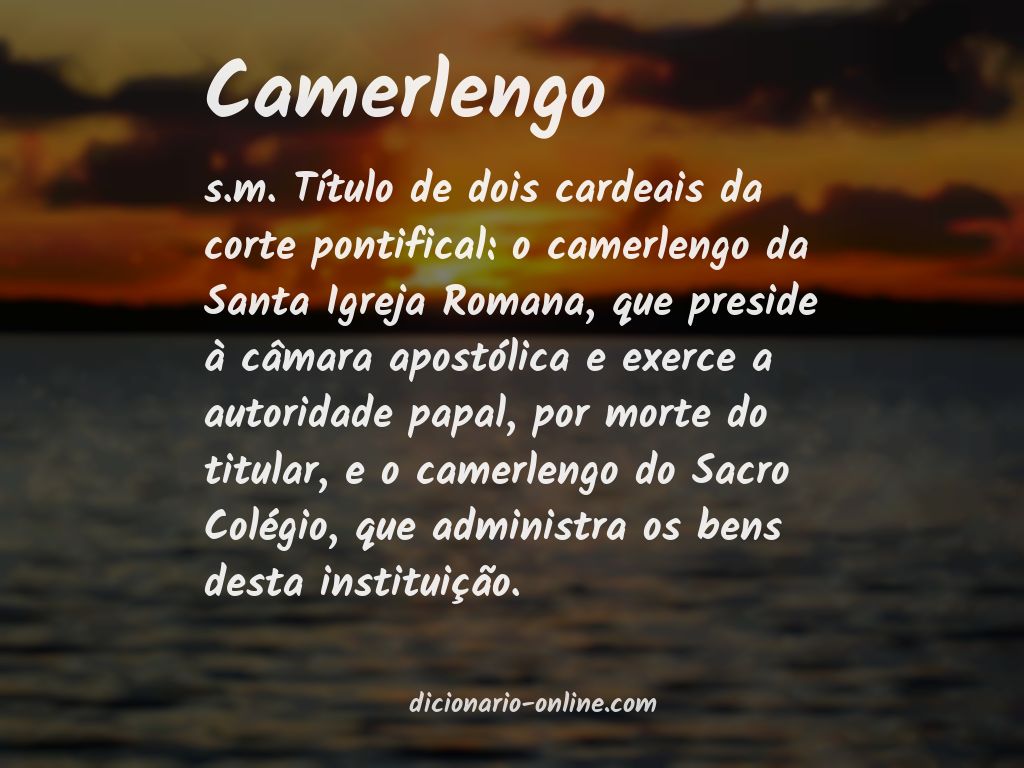 Significado de camerlengo