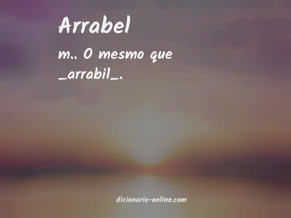 Significado de arrabel