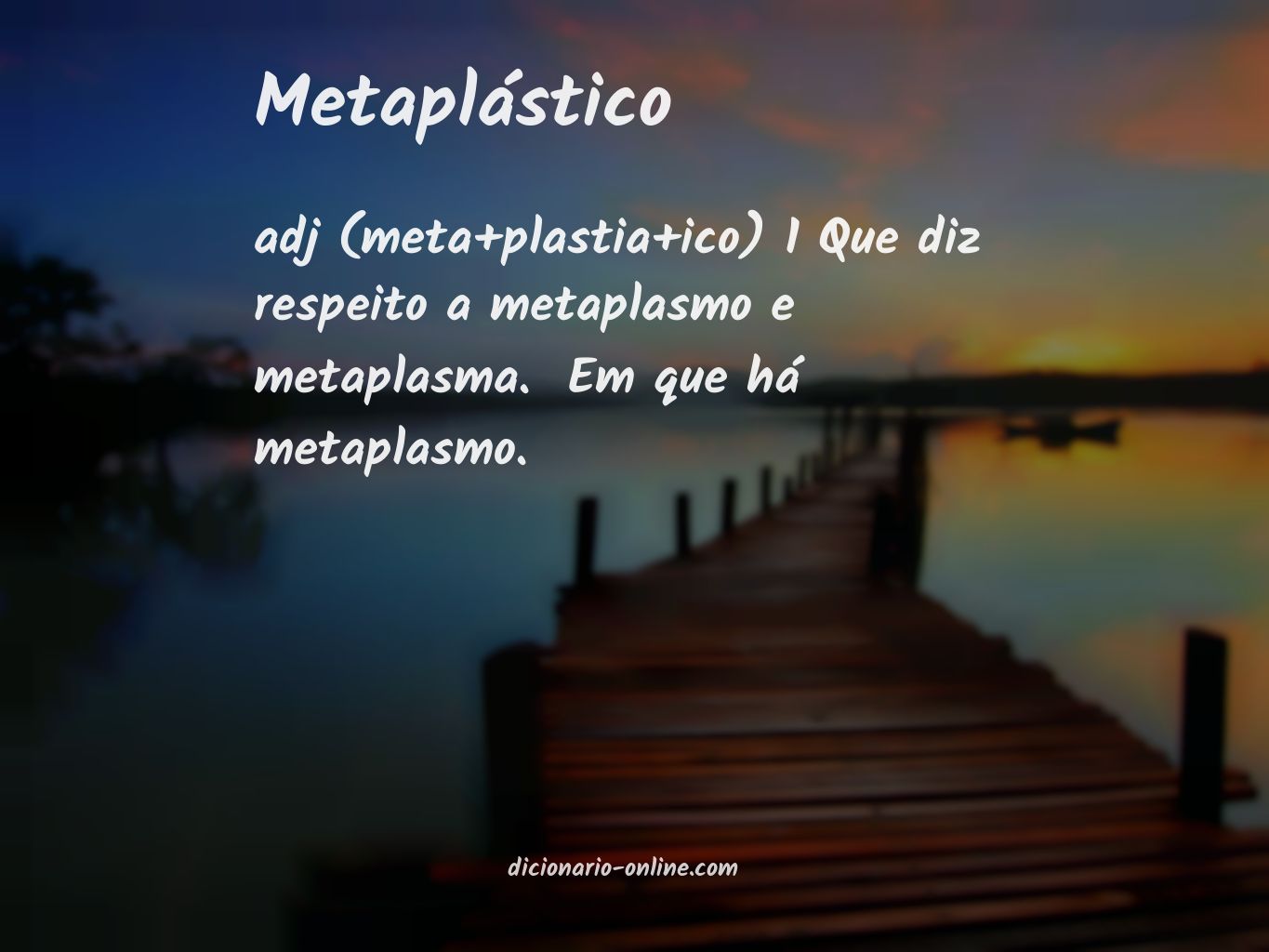 Significado de metaplástico