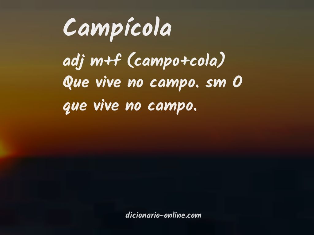 Significado de campícola