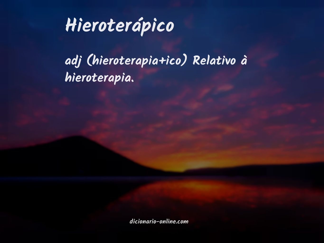 Significado de hieroterápico