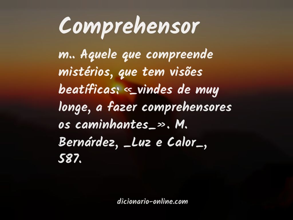 Significado de comprehensor