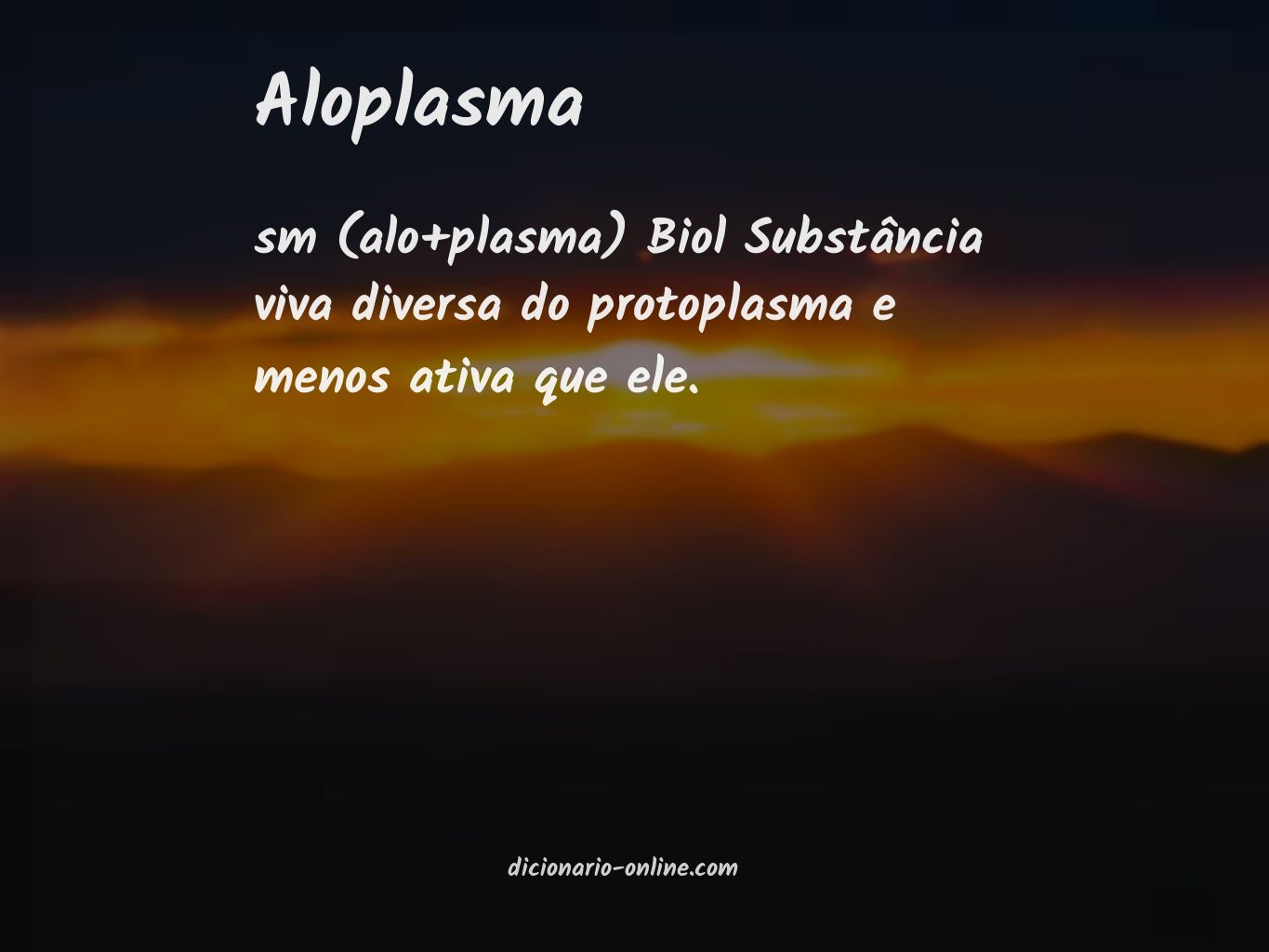 Significado de aloplasma