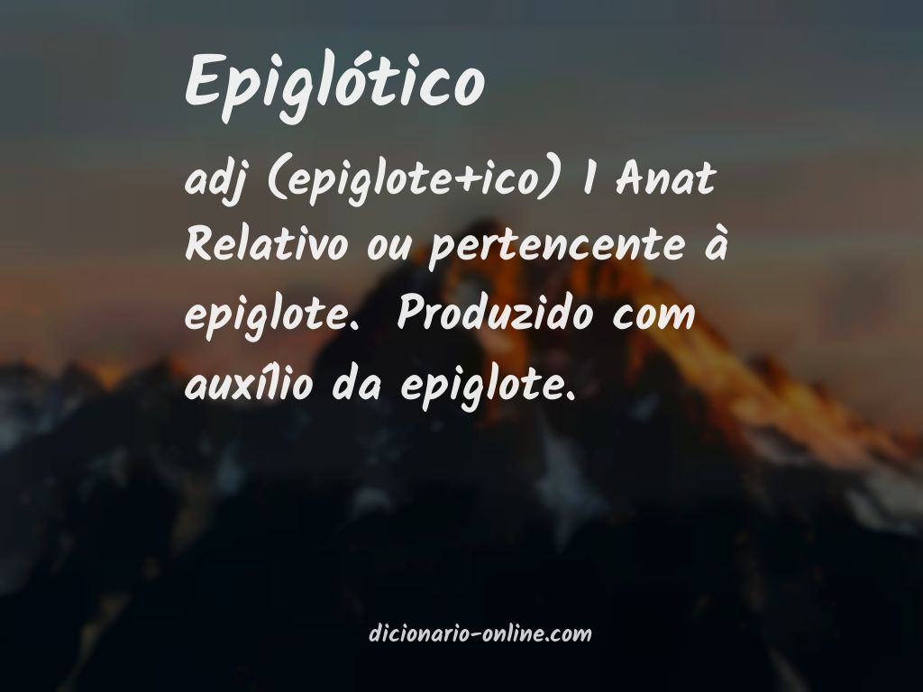 Significado de epiglótico