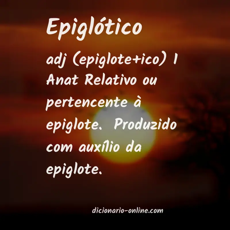 Significado de epiglótico