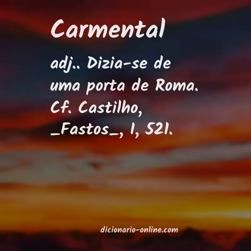 Significado de carmental