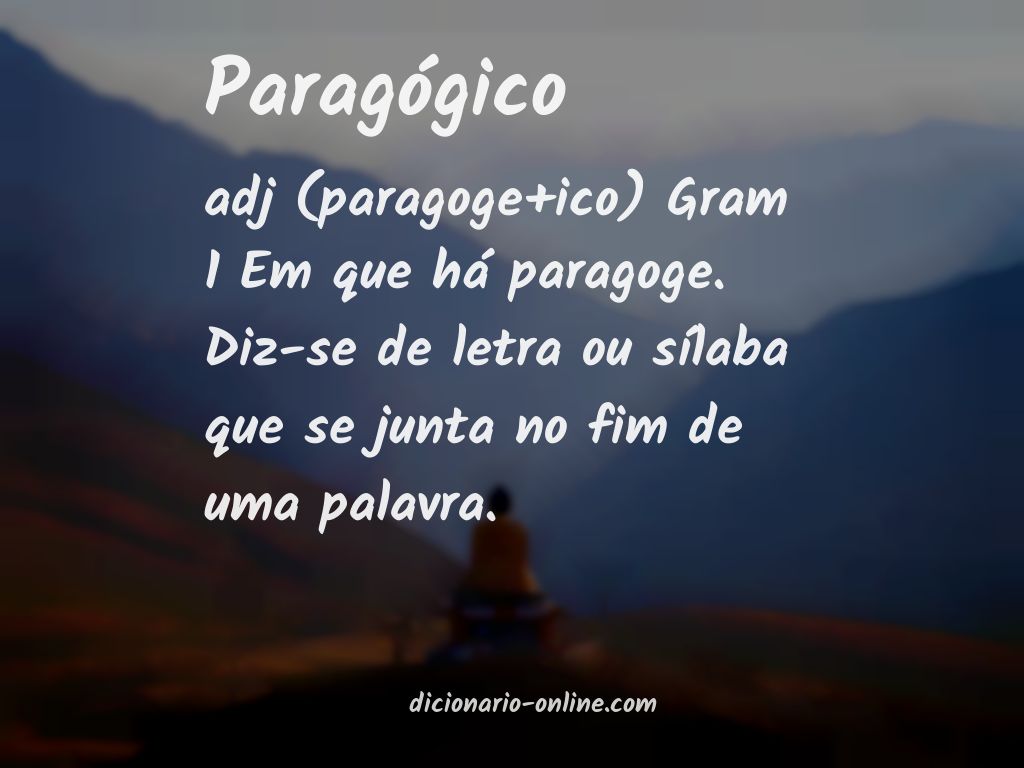 Significado de paragógico