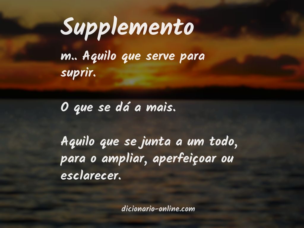 Significado de supplemento