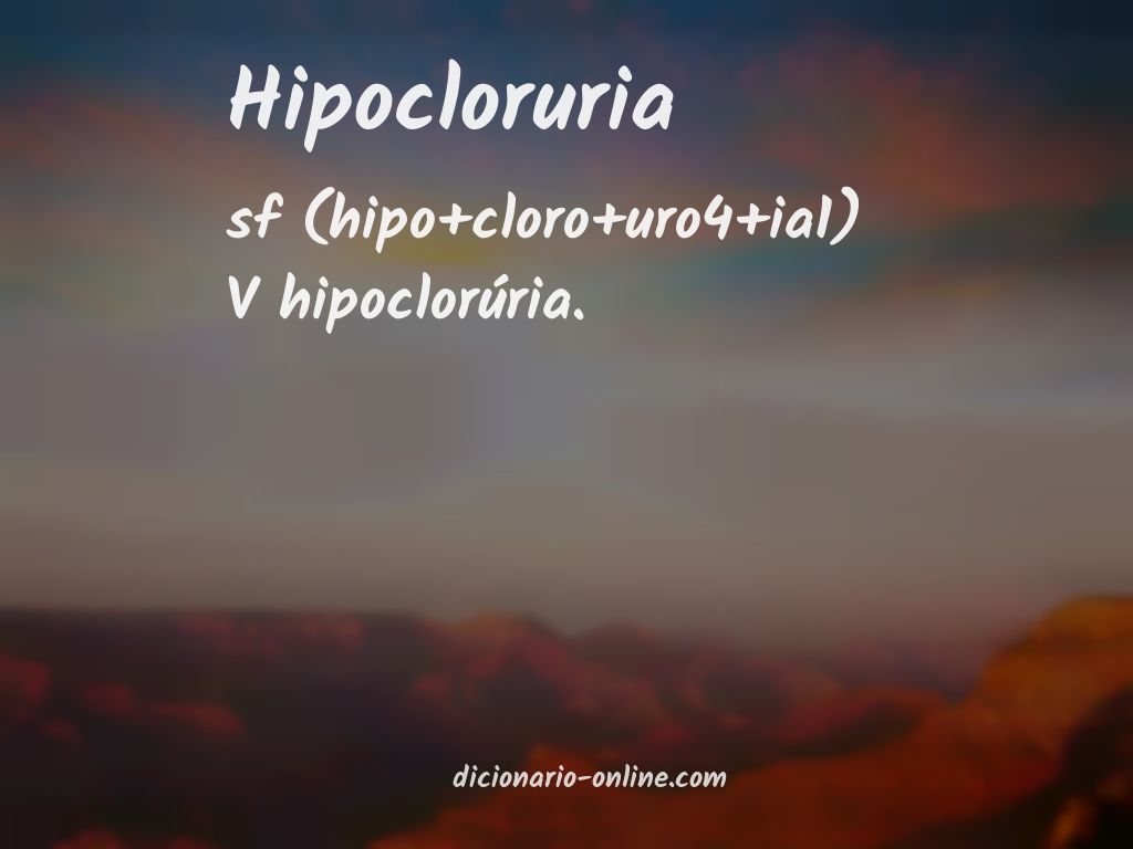 Significado de hipocloruria