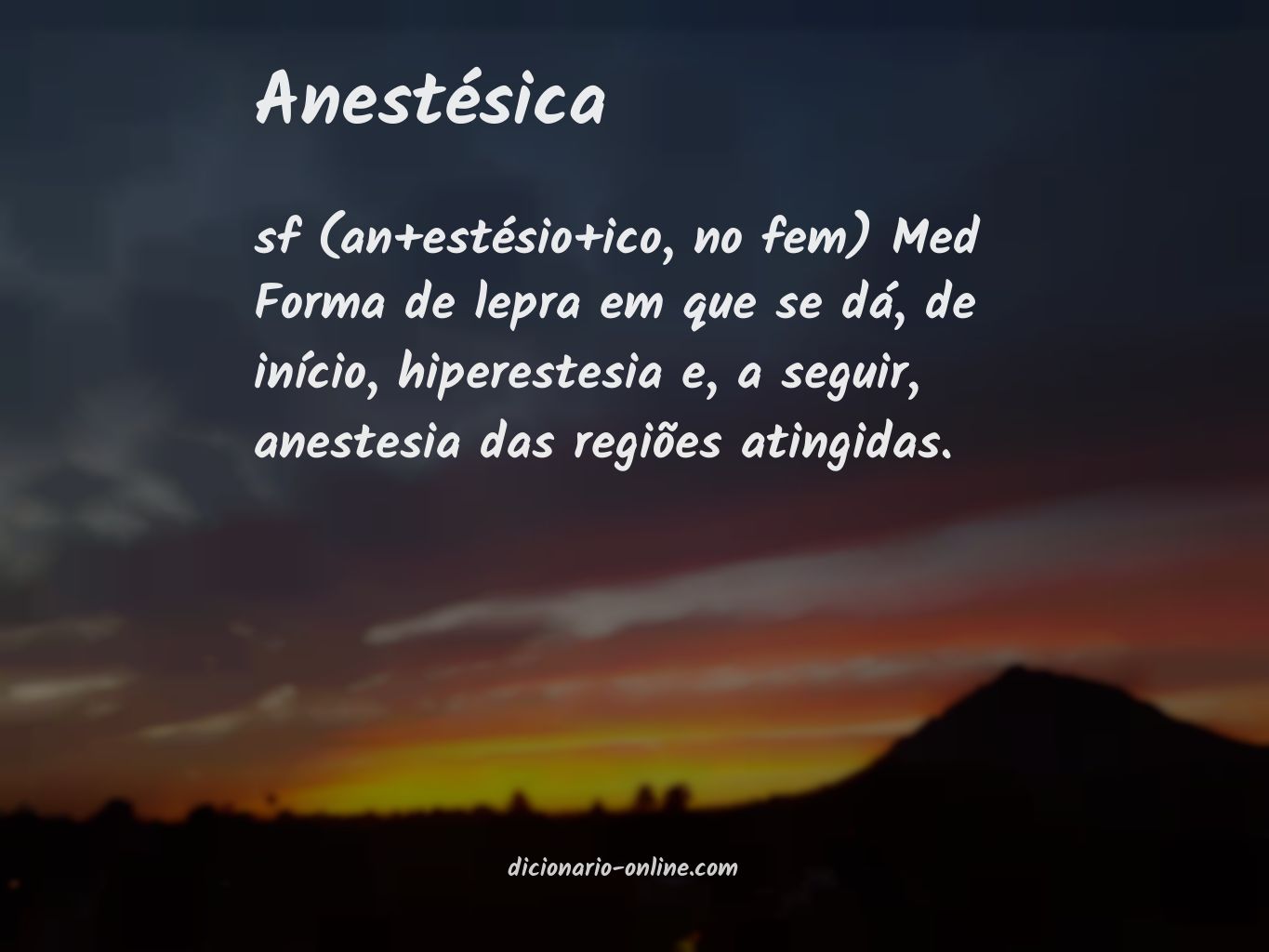 Significado de anestésica