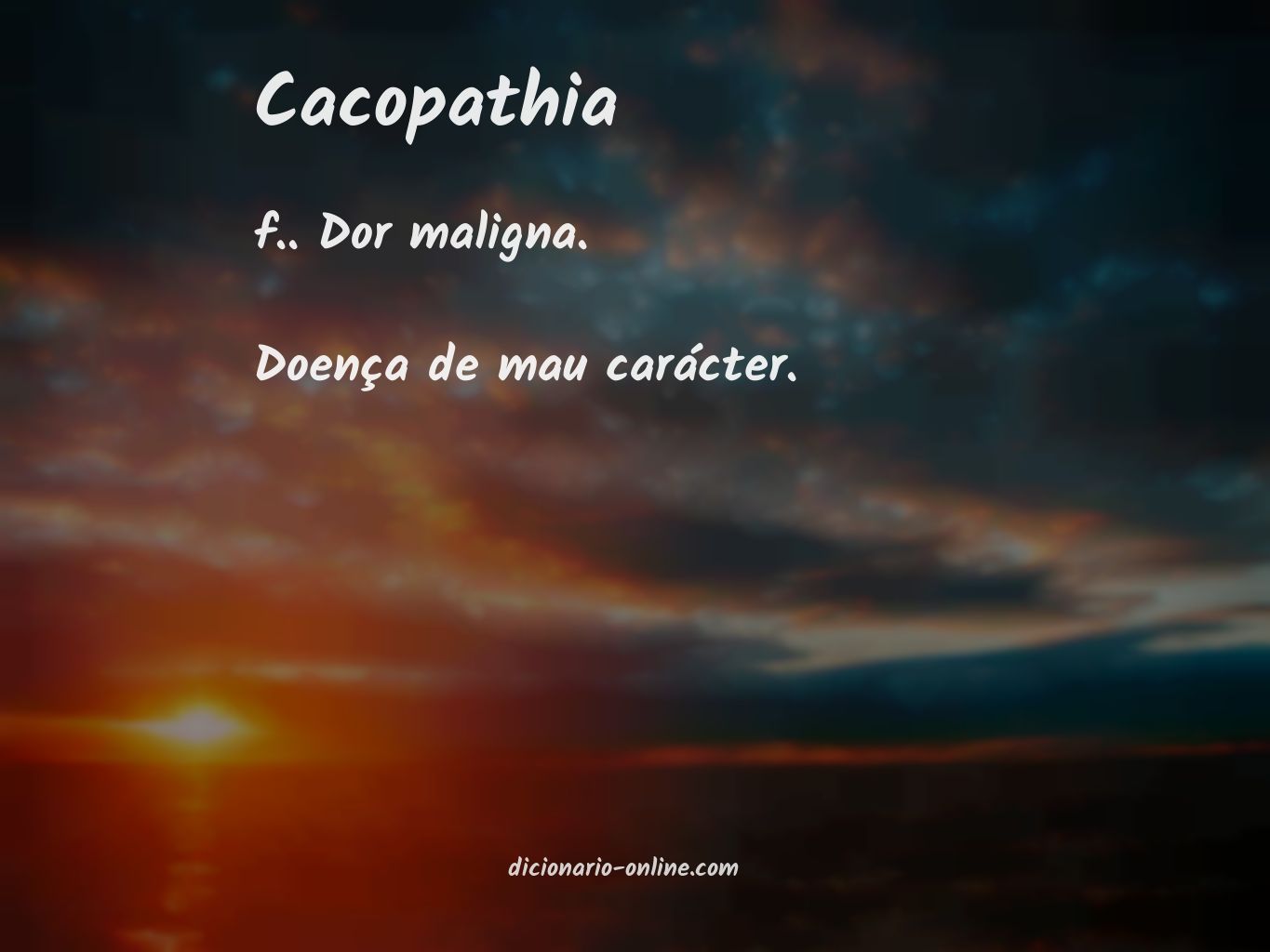 Significado de cacopathia