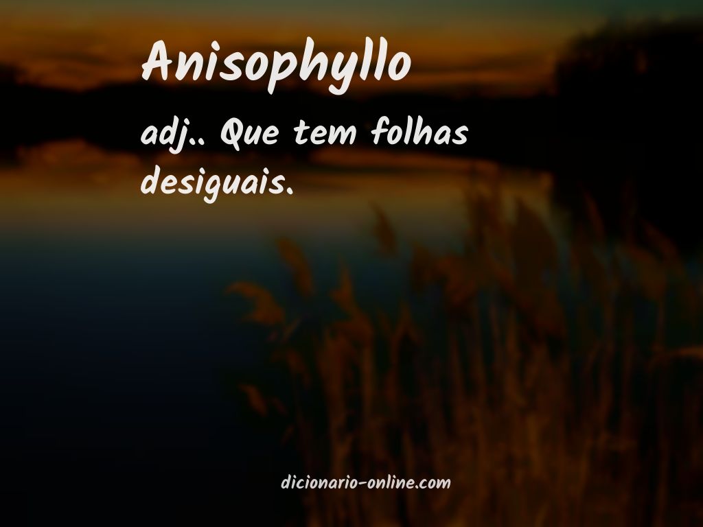 Significado de anisophyllo