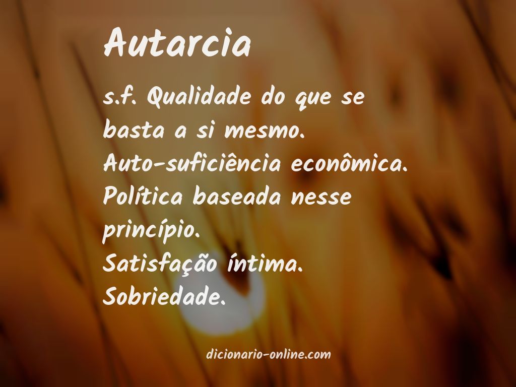 Significado de autarcia