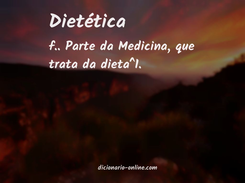 Significado de dietética