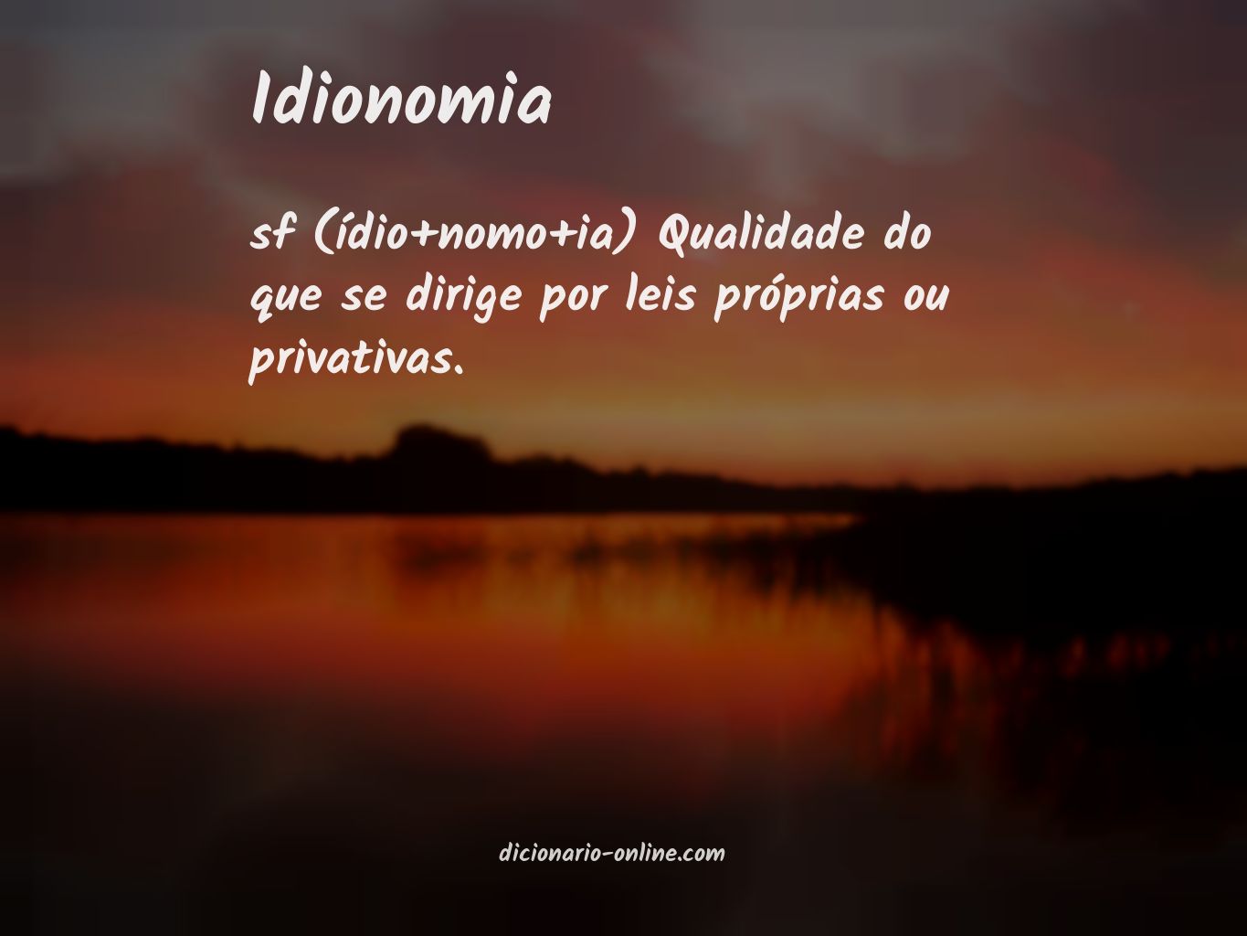 Significado de idionomia