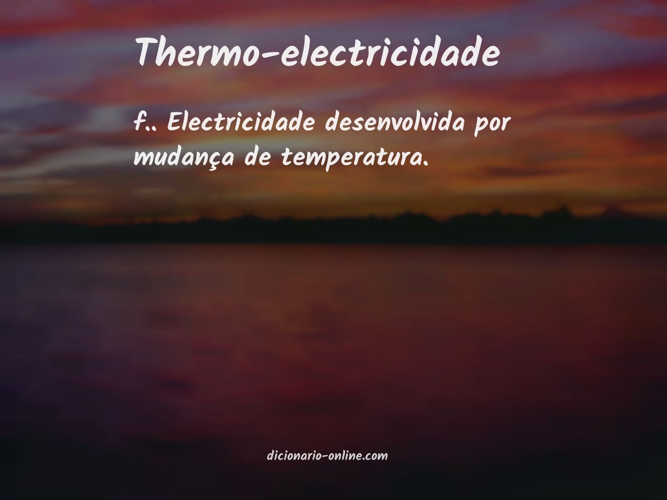 Significado de thermo-electricidade