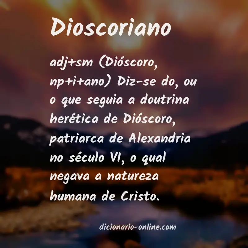 Significado de dioscoriano