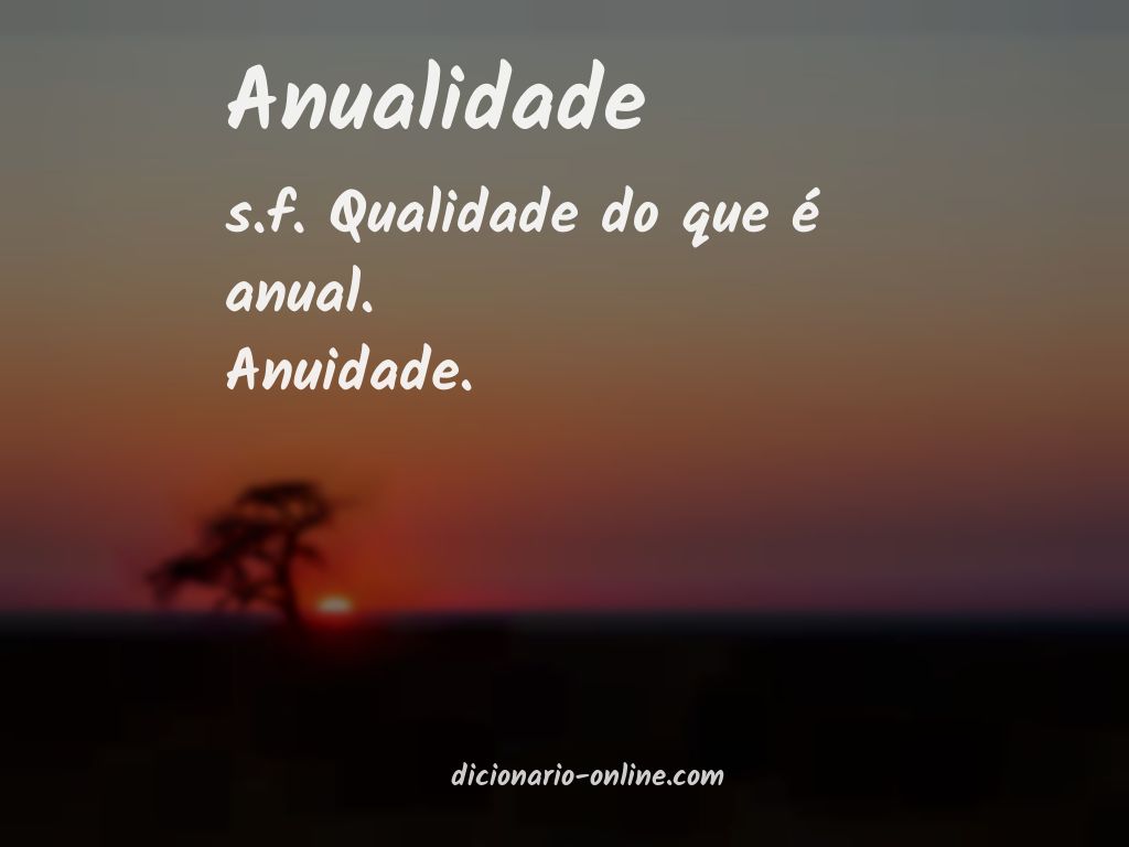 Significado de anualidade