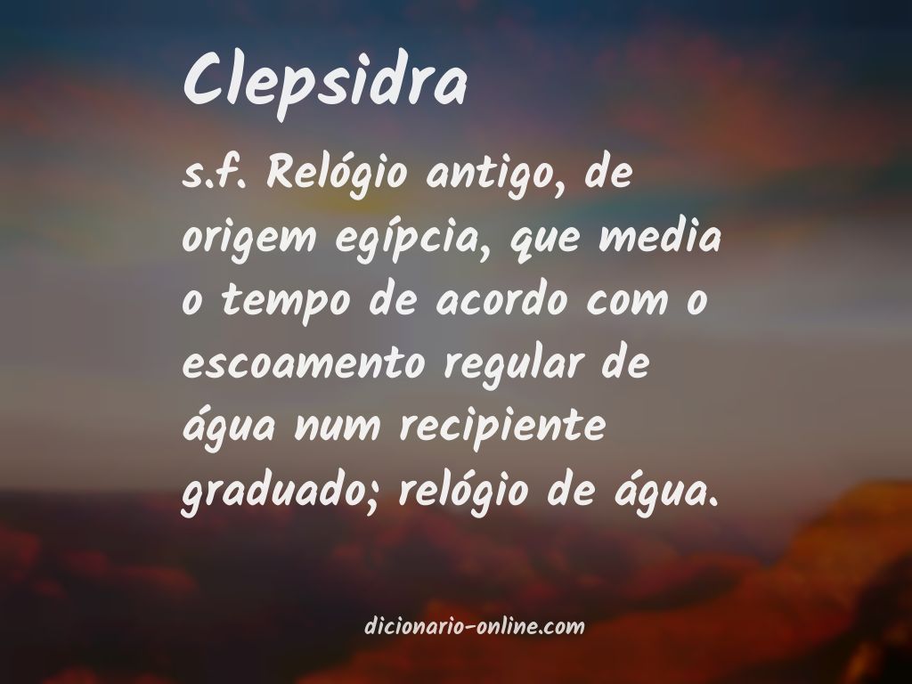 Significado de clepsidra