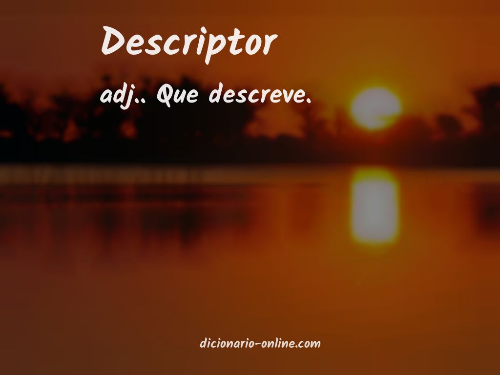 Significado de descriptor