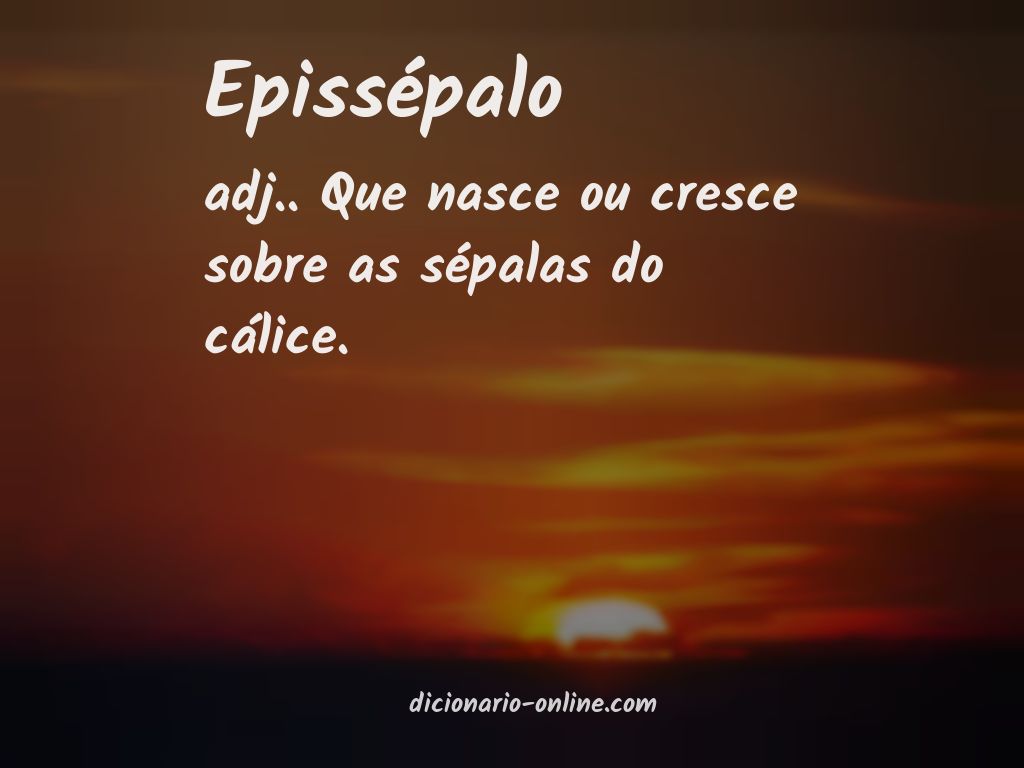 Significado de epissépalo