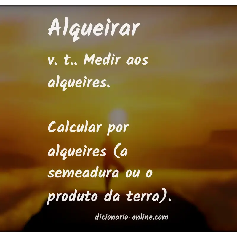 Significado de alqueirar