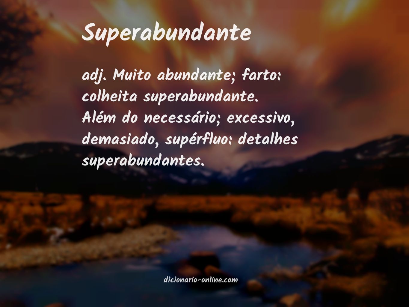 Significado de superabundante