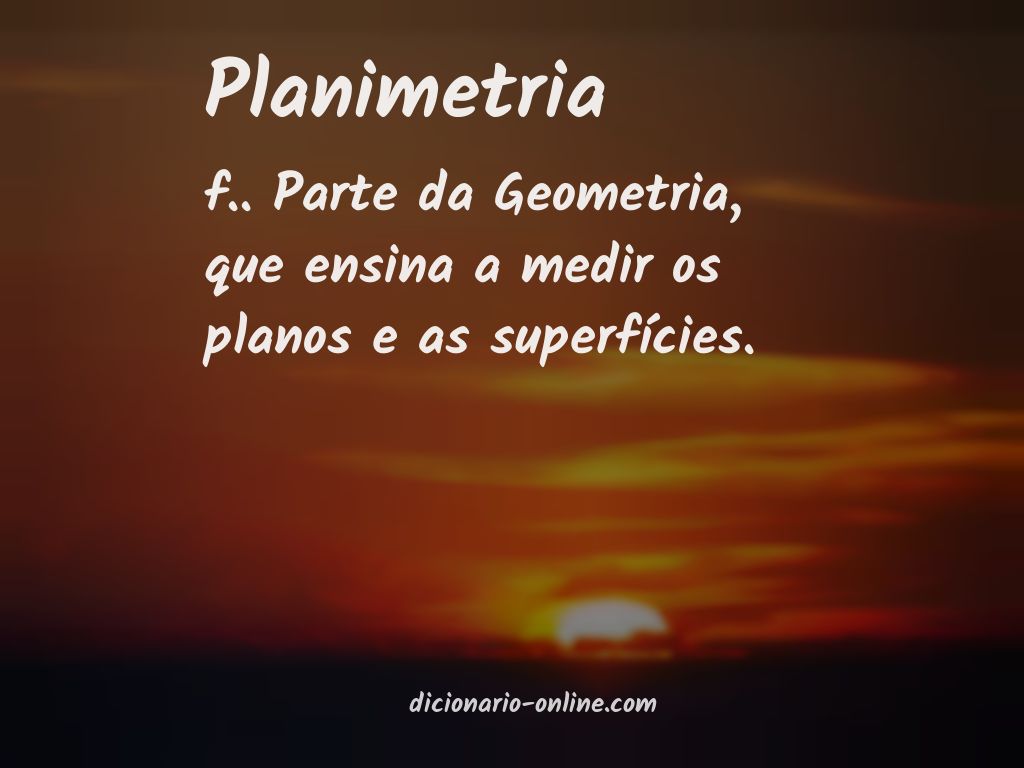 Significado de planimetria