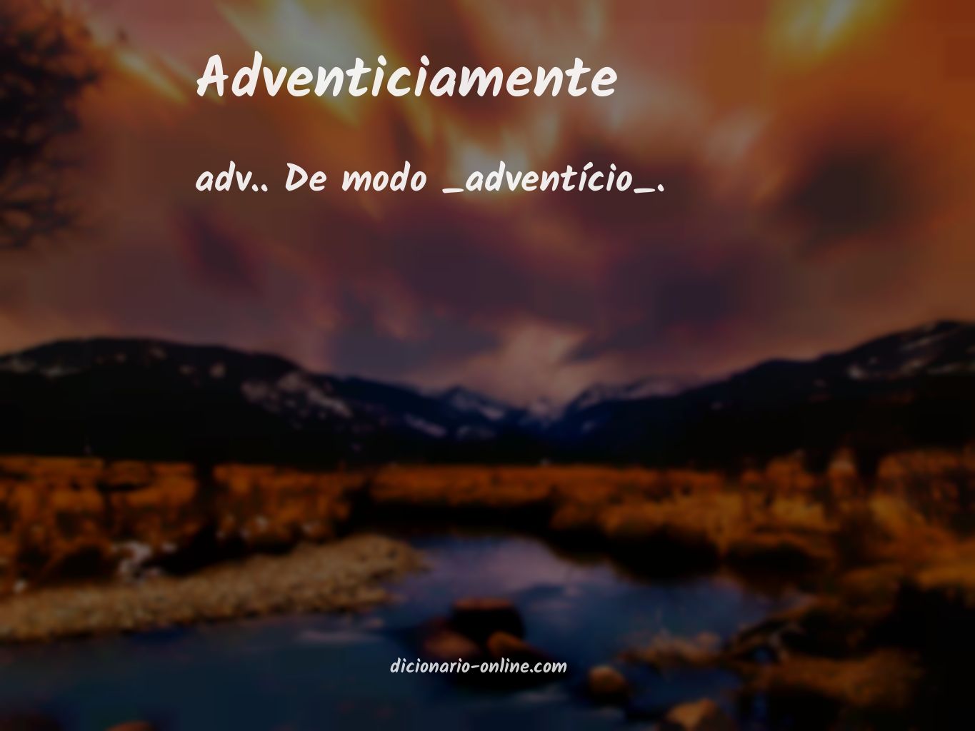 Significado de adventiciamente