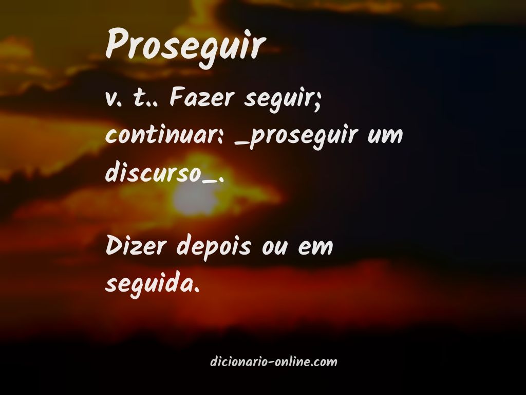 Significado de proseguir