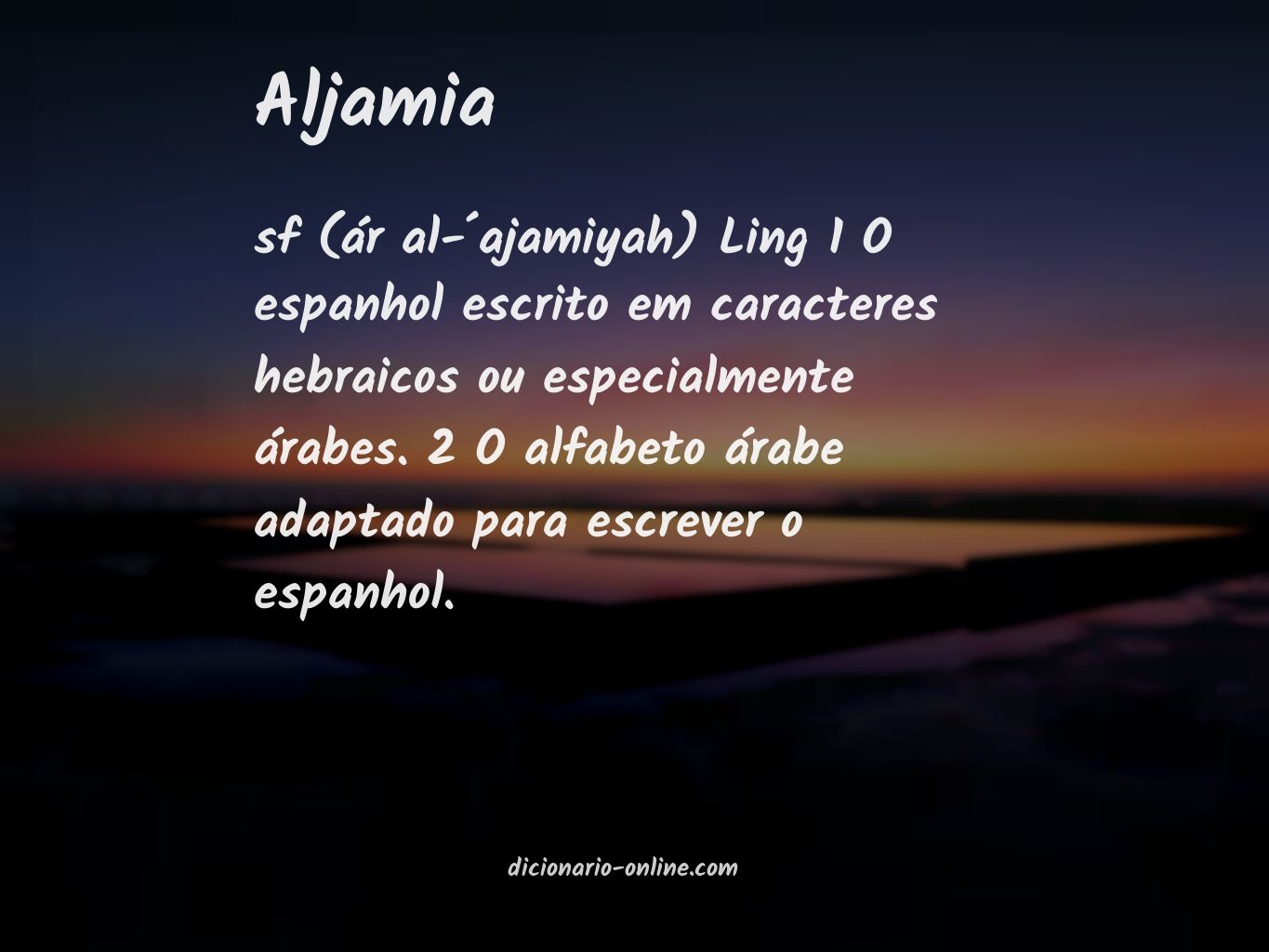 Significado de aljamia