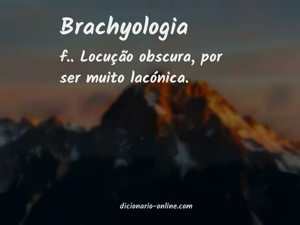 Significado de brachyologia