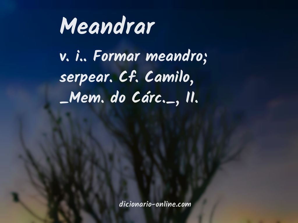 Significado de meandrar