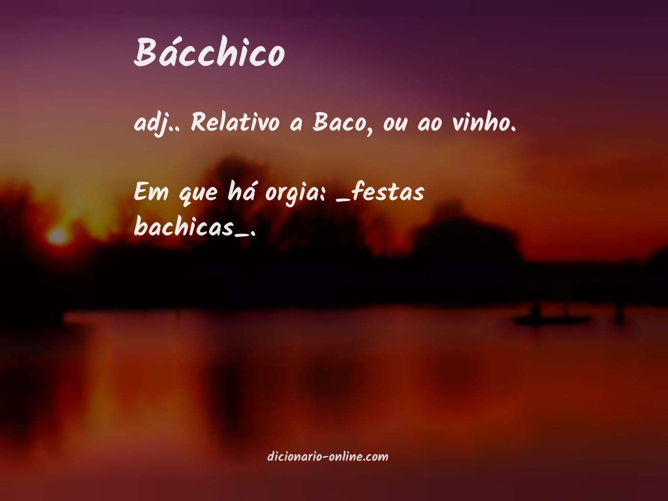 Significado de bácchico