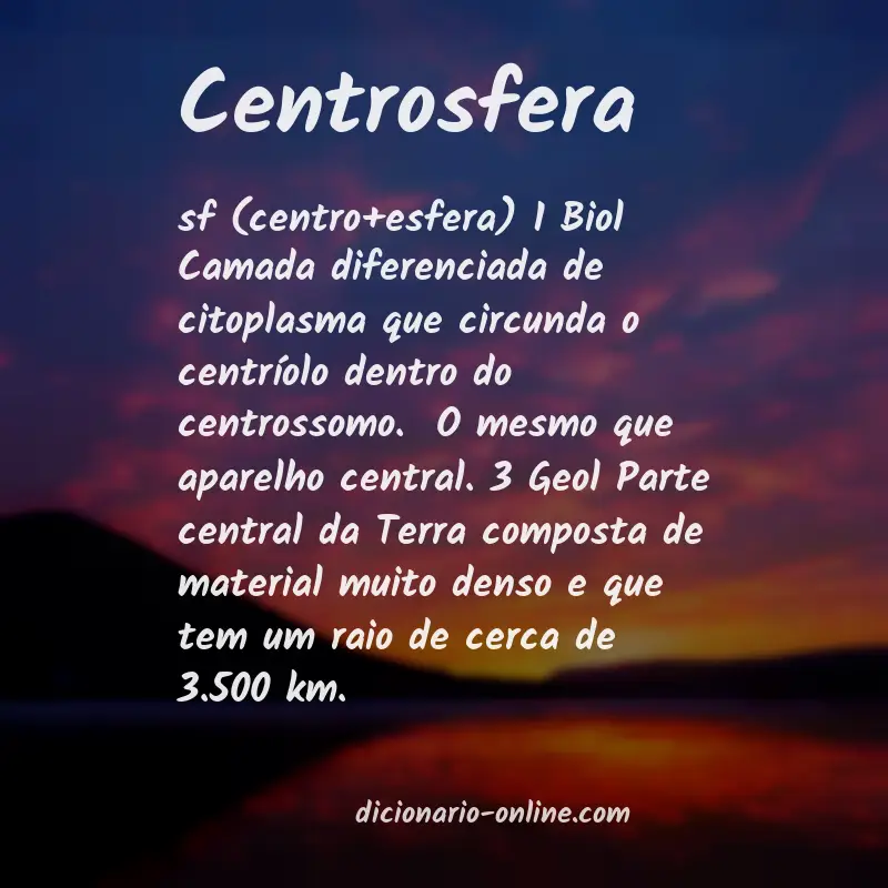 Significado de centrosfera