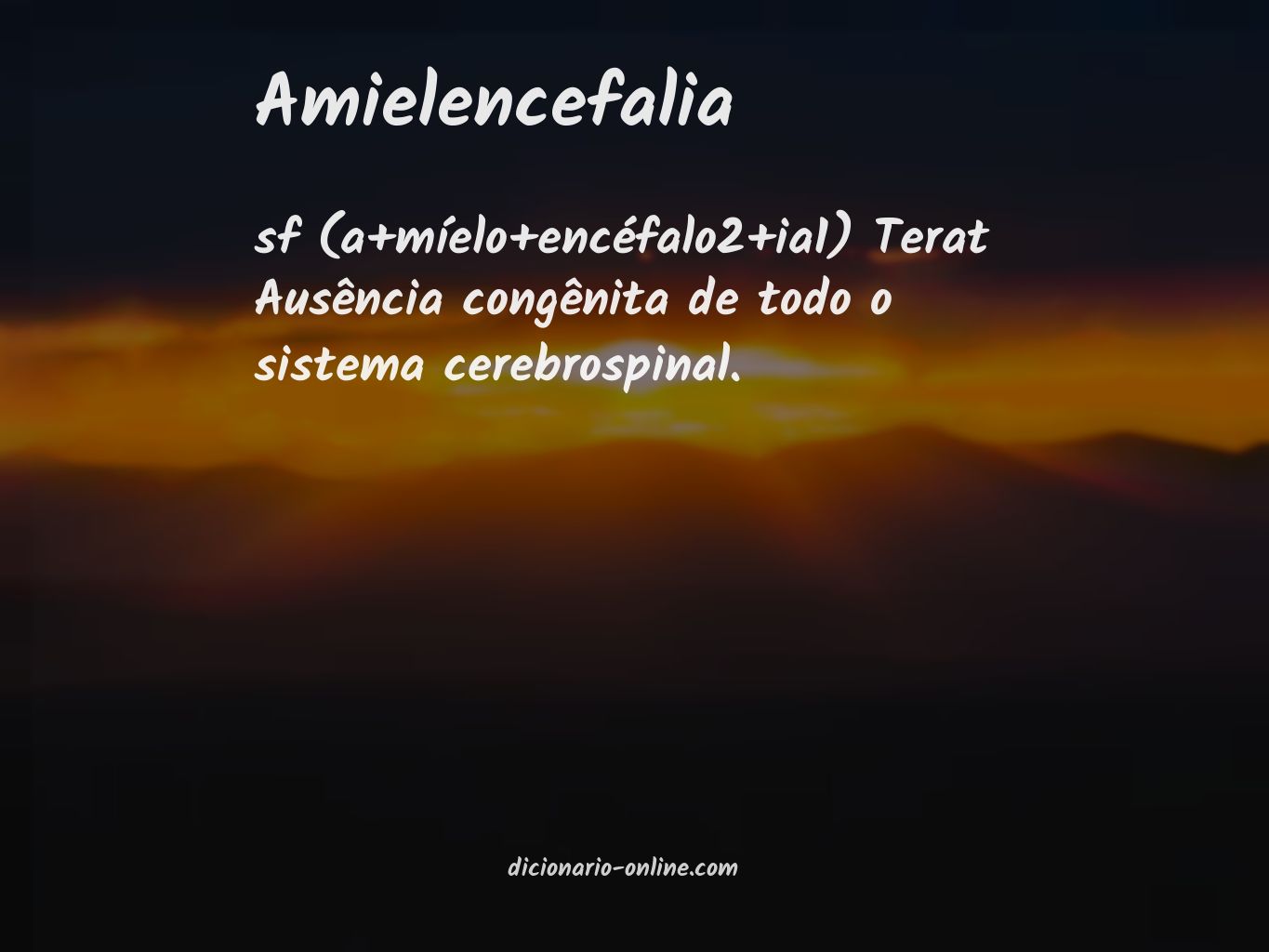 Significado de amielencefalia